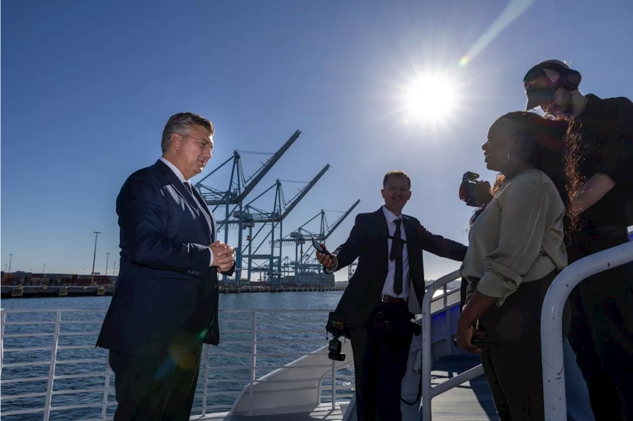 Croatia prime minister tours Port of Los Angeles with 20-member delegation