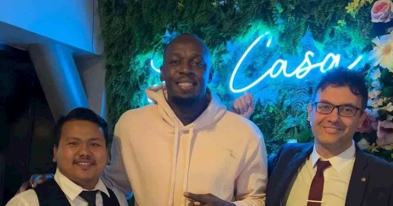 Running man Usain Bolt drops into favourite Wigan restaurant... AGAIN