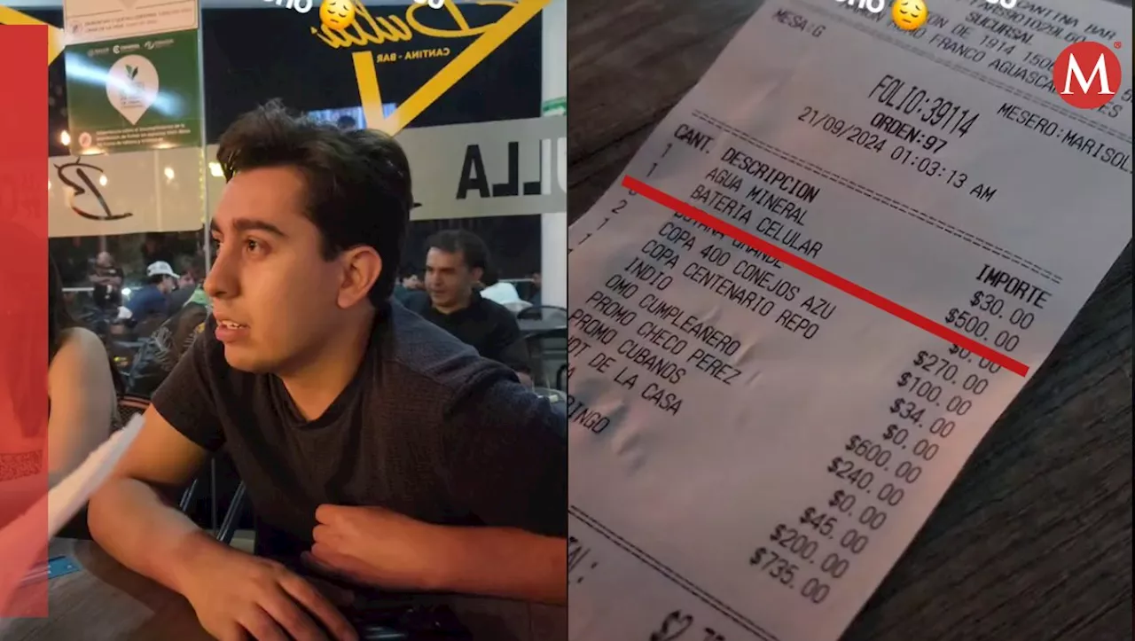 ¡Le salió caro! Joven muestra cuánto le cobraron en restaurante por cargar su celular