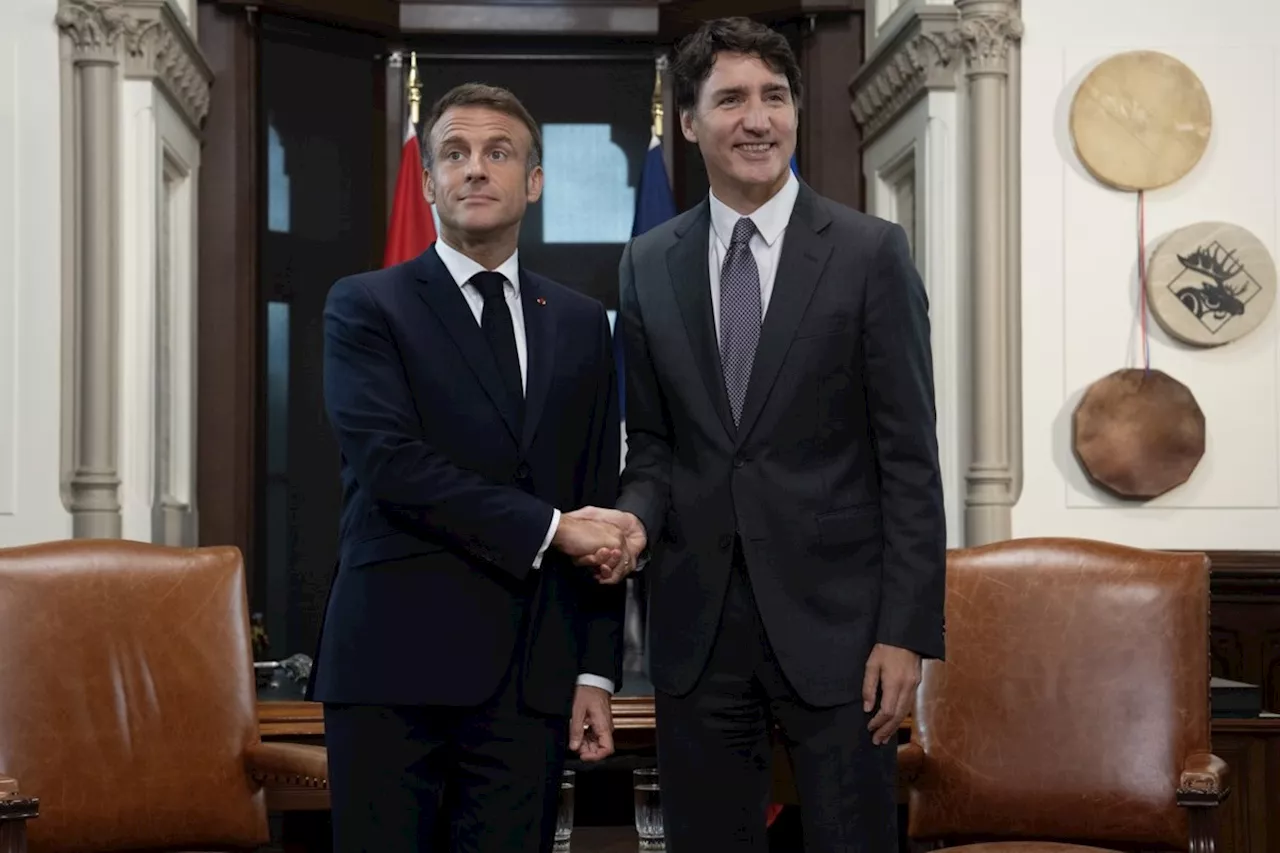 Trudeau, French president Macron meet in Canada as trade deal challenges continue