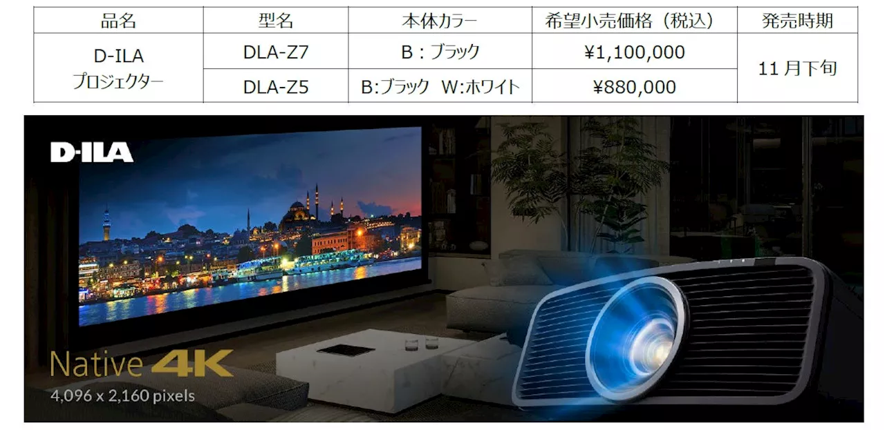 D-ILAプロジェクター「DLA-Z7」「DLA-Z5」を発売