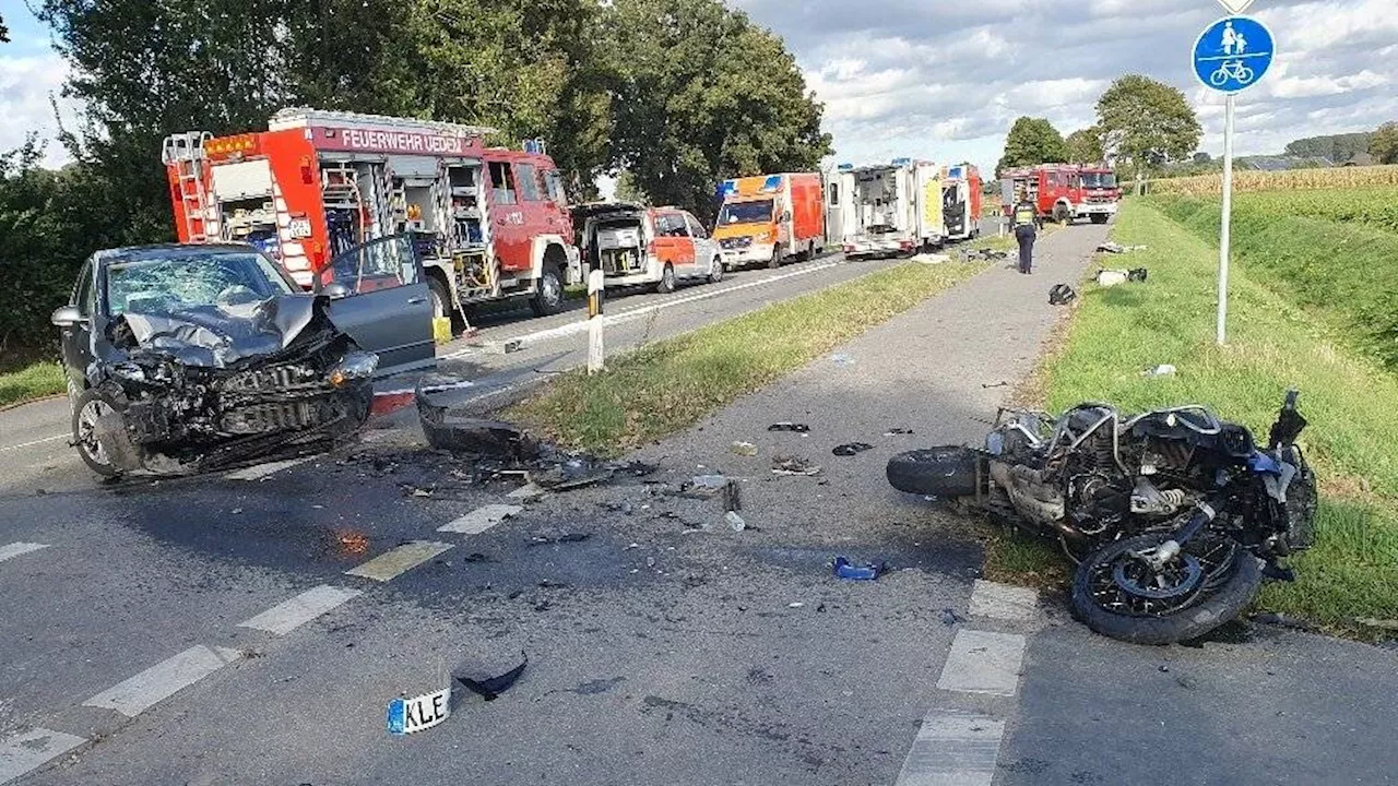 Uedem: 64-jähriger Motorradfahrer stirbt nach Unfall auf Landstraße