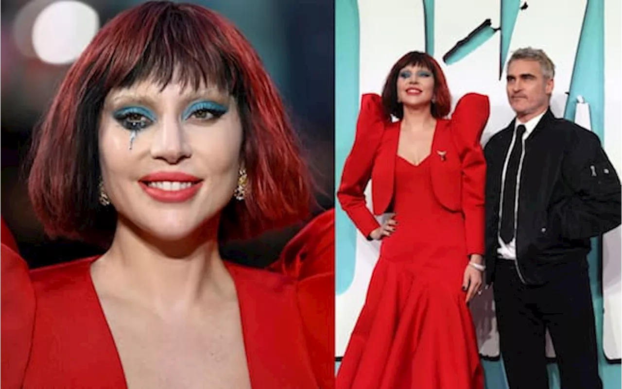 Lady Gaga sfoggia il rosso a Londra per la premiere di Joker: Folie à Deux