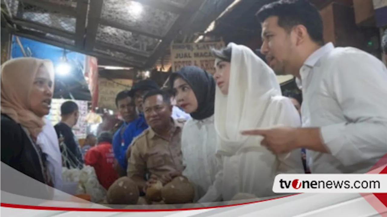 Cawagub Jatim Emil Dardak dan Cawabup Sidoarjo Mimik Idayana Kampanye di Pasar Larangan