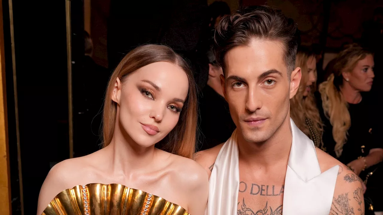 Damiano David e Dove Cameron, amore in black & gold alla Paris Fashion Week 2024