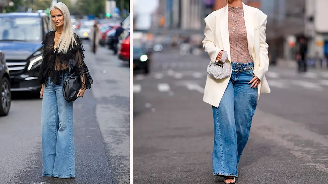 Cómo llevar jeans acampanados y blusas transparentes en Otoño-Invierno 2024, según tendencias