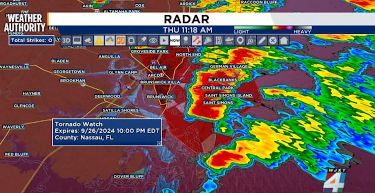 Tornado Watch issued for Northeast Florida, Southeast Georgia until 10 p.m. as Hurricane Helene strengthens