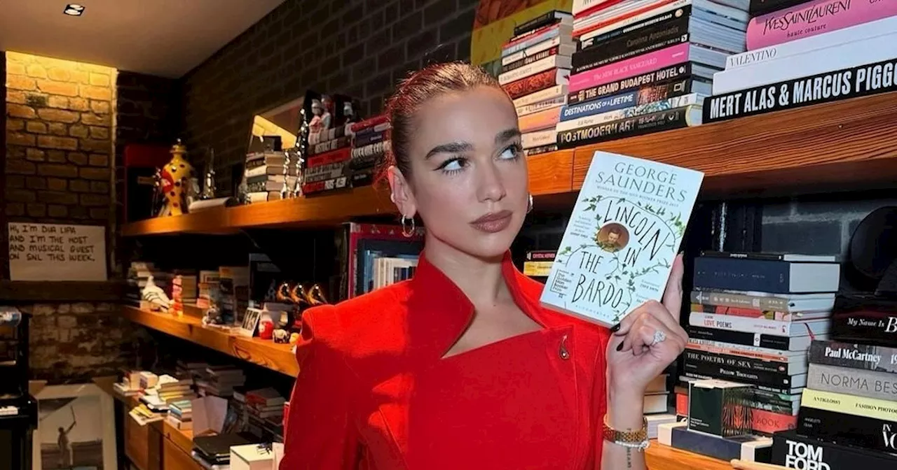 Dua Lipa Hosts Book Club In a Pantsless Vintage Coat From the ’90s