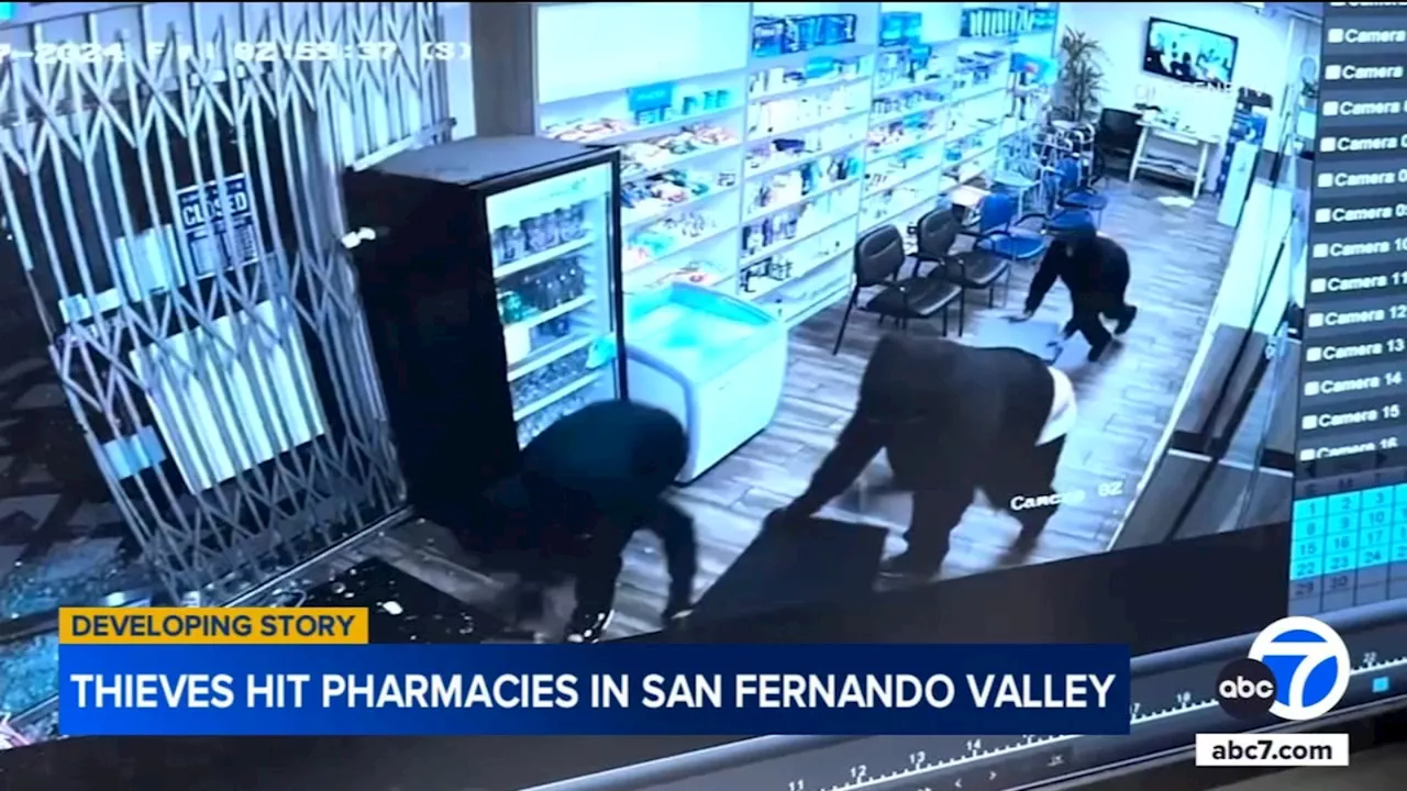 Burglars hit at least 4 pharmacies in San Fernando Valley; suspects seen on surveillance video