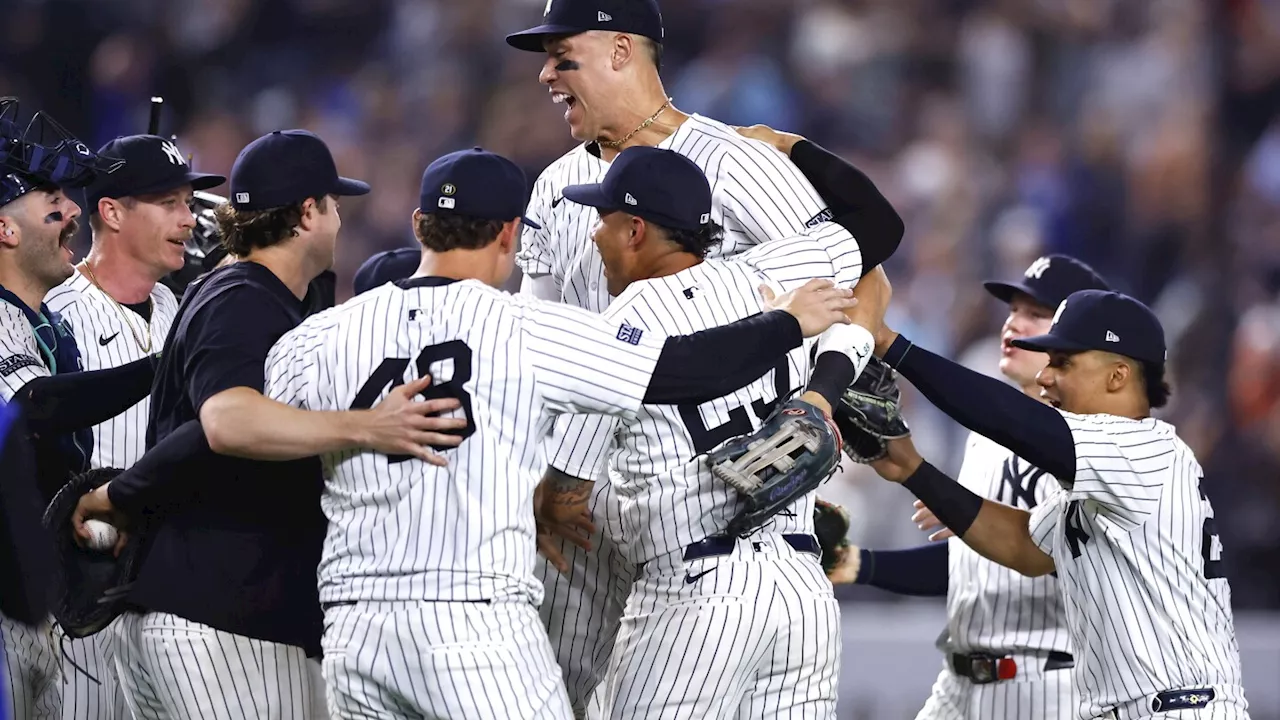 Yankees win AL East title with 10-1 victory over Orioles behind Judge, Stanton and Cole