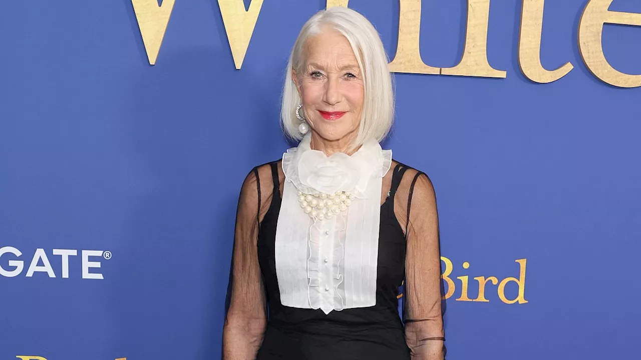 Helen Mirren exudes elegance in a chic black semi-sheer dress as she attends White Bird screening