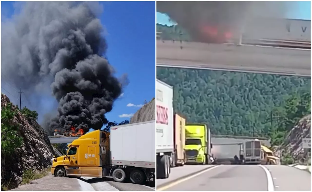 VIDEO: Violencia se extiende al sur de Sinaloa; incendian vehículos y camiones en maxipista Mazatlán-Durango