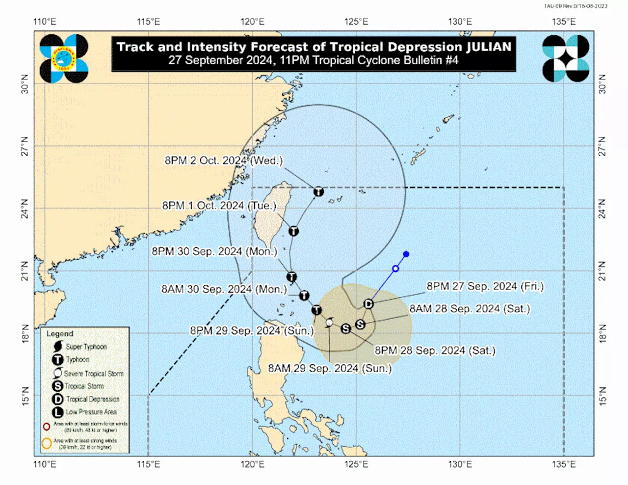 Julian seen to intensify, Signal No. 1 up over Apayao, Babuyan Islands, Cagayan, Isabela