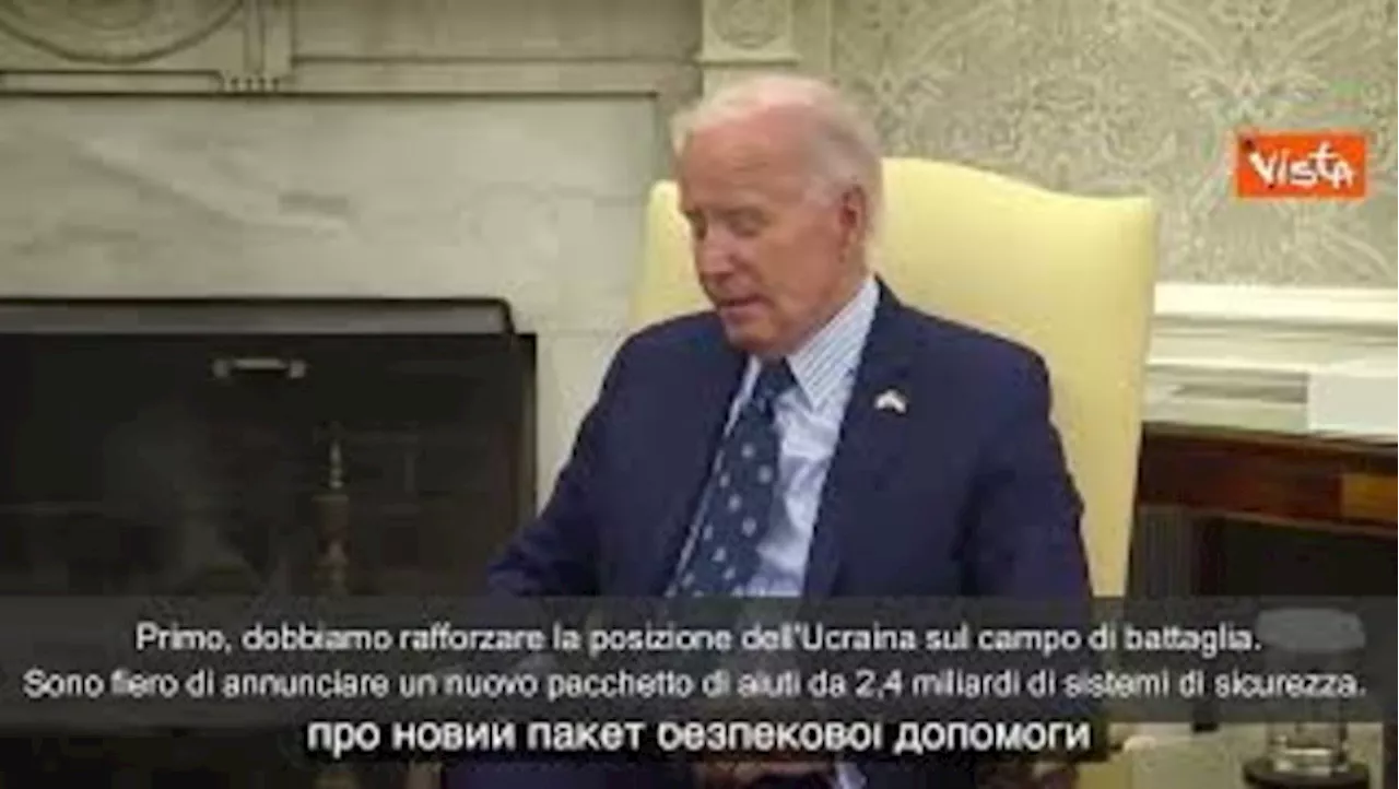 Guerra Ucraina, Biden: &#034;Nuovo pacchetto da 2,4 miliardi di aiuti per Kiev&#034;