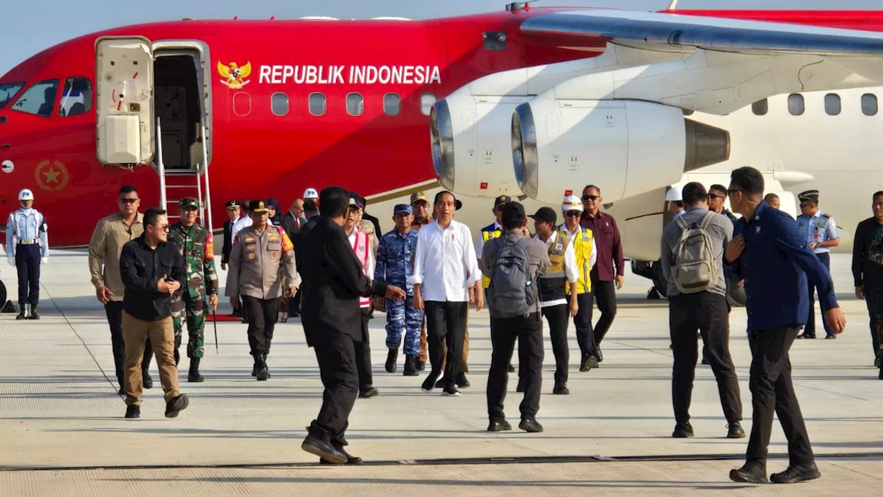 Presiden Jokowi Lakukan Pendaratan Perdana Pesawat Kepresidenan di Bandara Nusantara