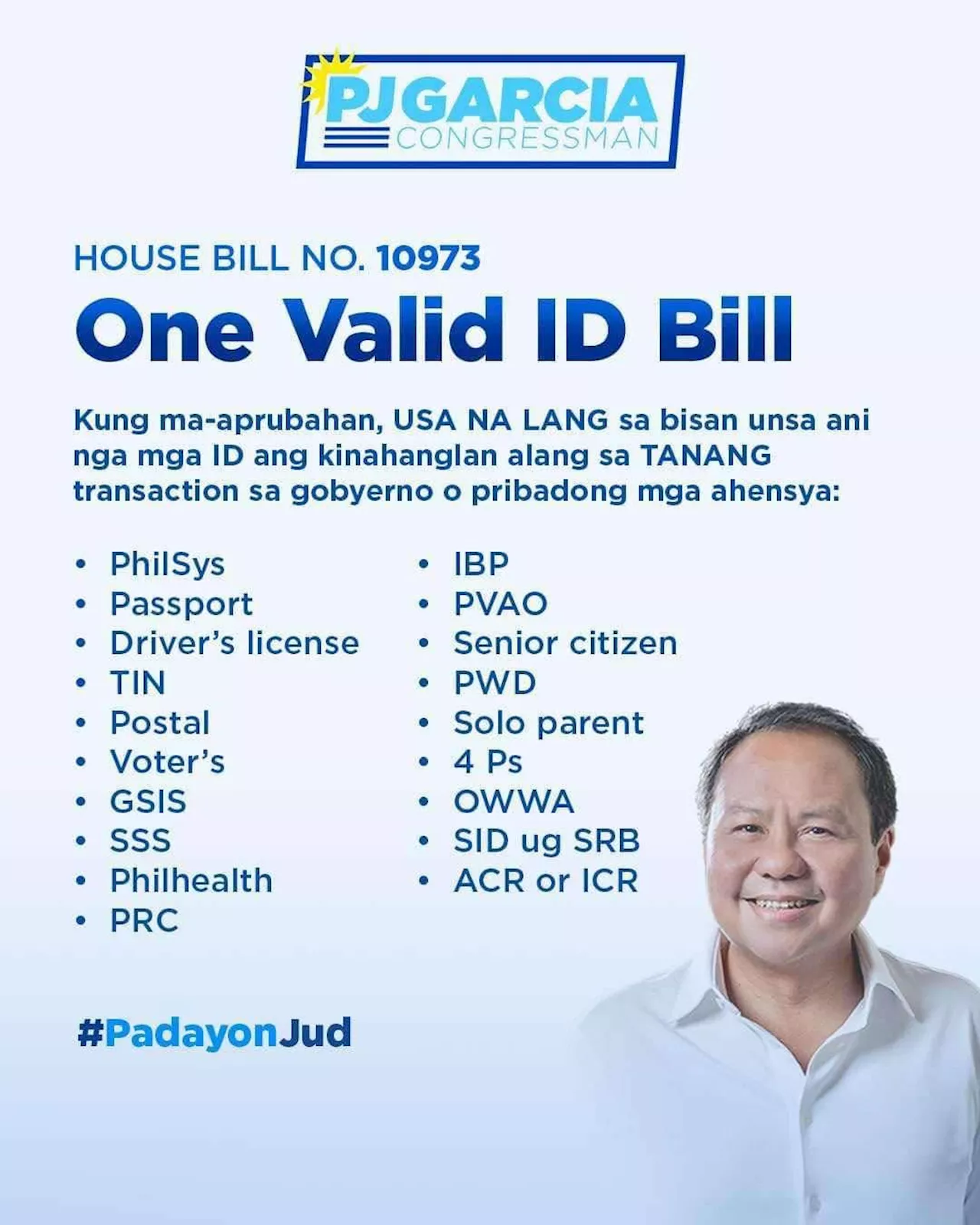 Cebu solon files ‘One Valid ID’ bill