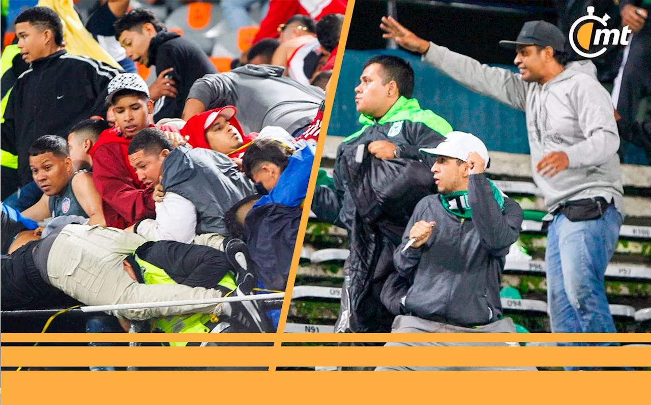 ¡Terror en Colombia! Fans de Atlético Nacional y Junior se enfrentan en brutal pelea