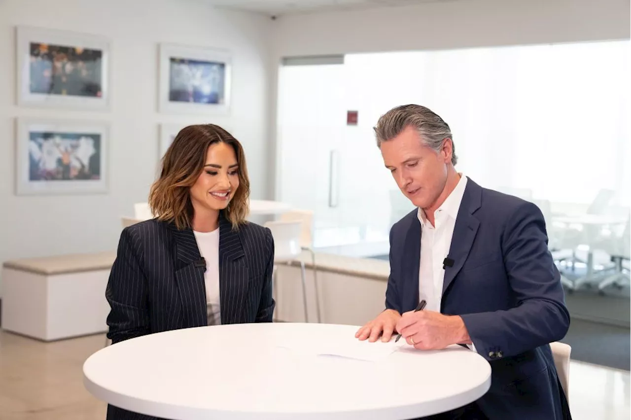 Demi Lovato joins Gov. Newsom as he signs legislation protecting young social media influencers