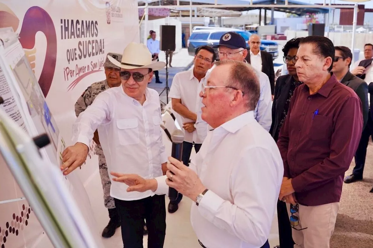 Alfonso Durazo y Ken Salazar supervisan avances en la garita fronteriza de Sonora