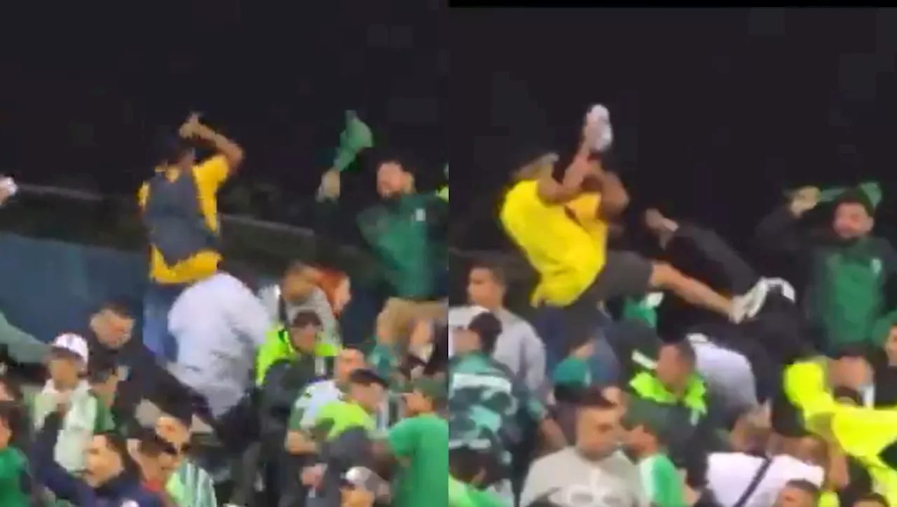 Violencia en Liga de Colombia; aficionados de Atlético Nacional y Junior de Barranquilla causan riña