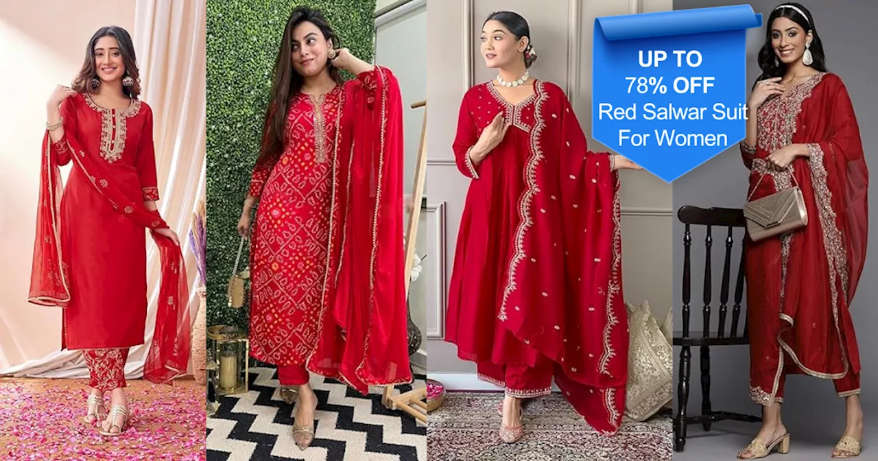 फेस्टिव सीजन में खूब जमेंगे ये Red Salwar Suit, 78% तक की छूट पर Amazon Festive Sale में लपकने का मौका