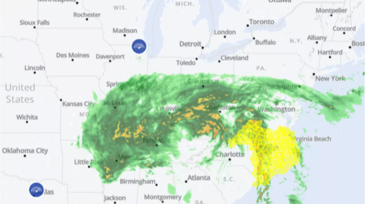 Live radar shows Helene hovering over parts of Illinois, Indiana, Tennessee