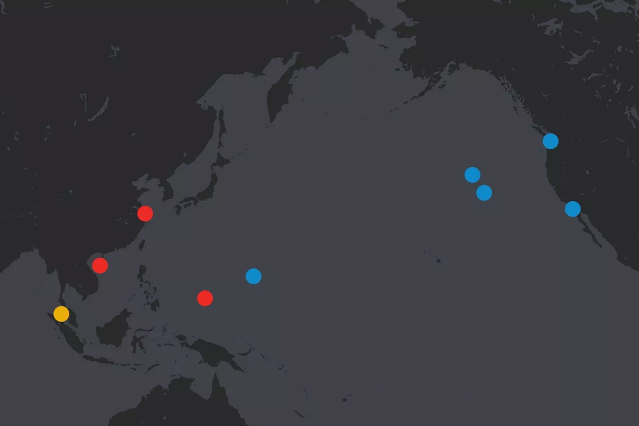 Map Shows US and China's Aircraft Carriers in Pacific This Week