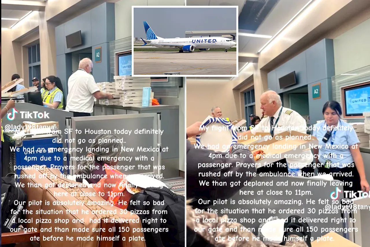 United Airlines pilot 'shocked' fliers with 30 pizza pies during hours-long delay at New Mexico airport