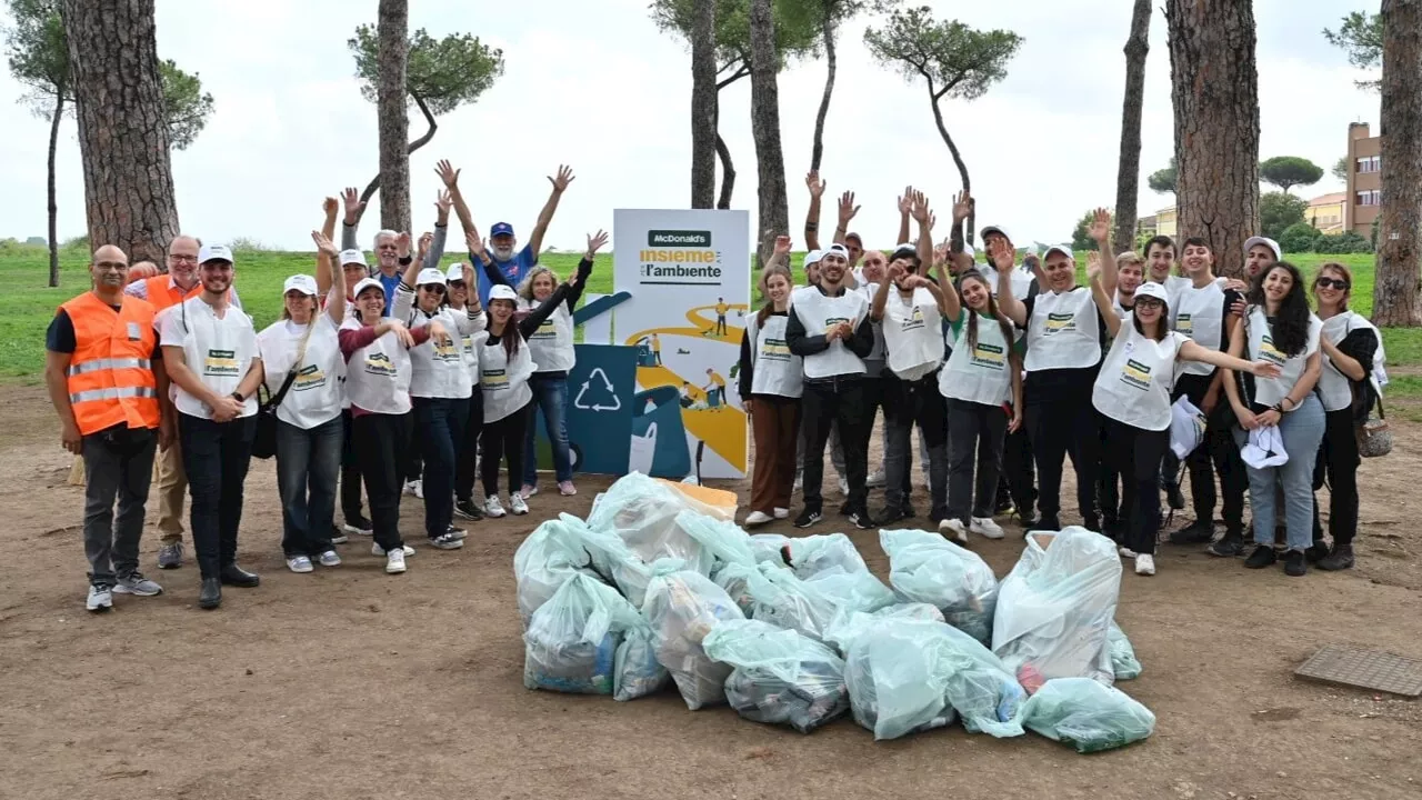 A Roma la quarta edizione di raccolta dei rifiuti dei dipendenti di McDonald's