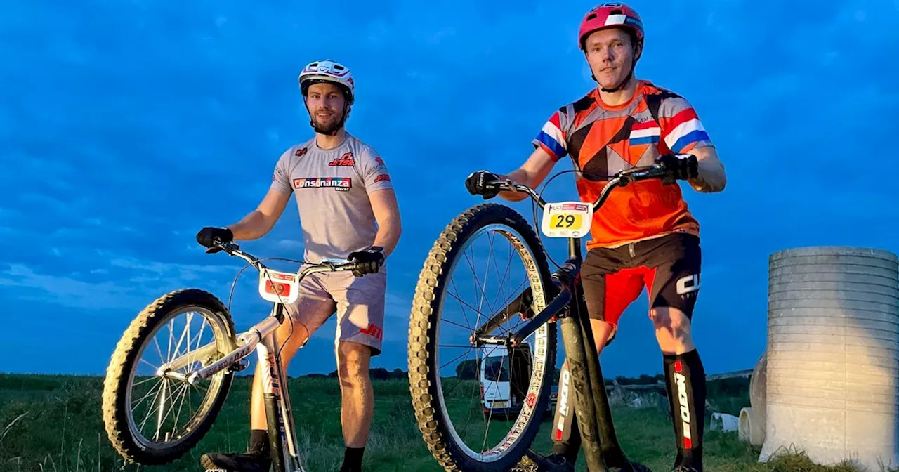 Evenwichtkunstenaars Evenhuis en Boverhof schitteren op EK biketrial in Frankrijk