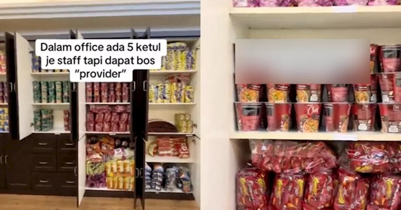 Syukur Dapat Bos Pemurah, Siap Sediakan Rak Penuh Dengan Makanan