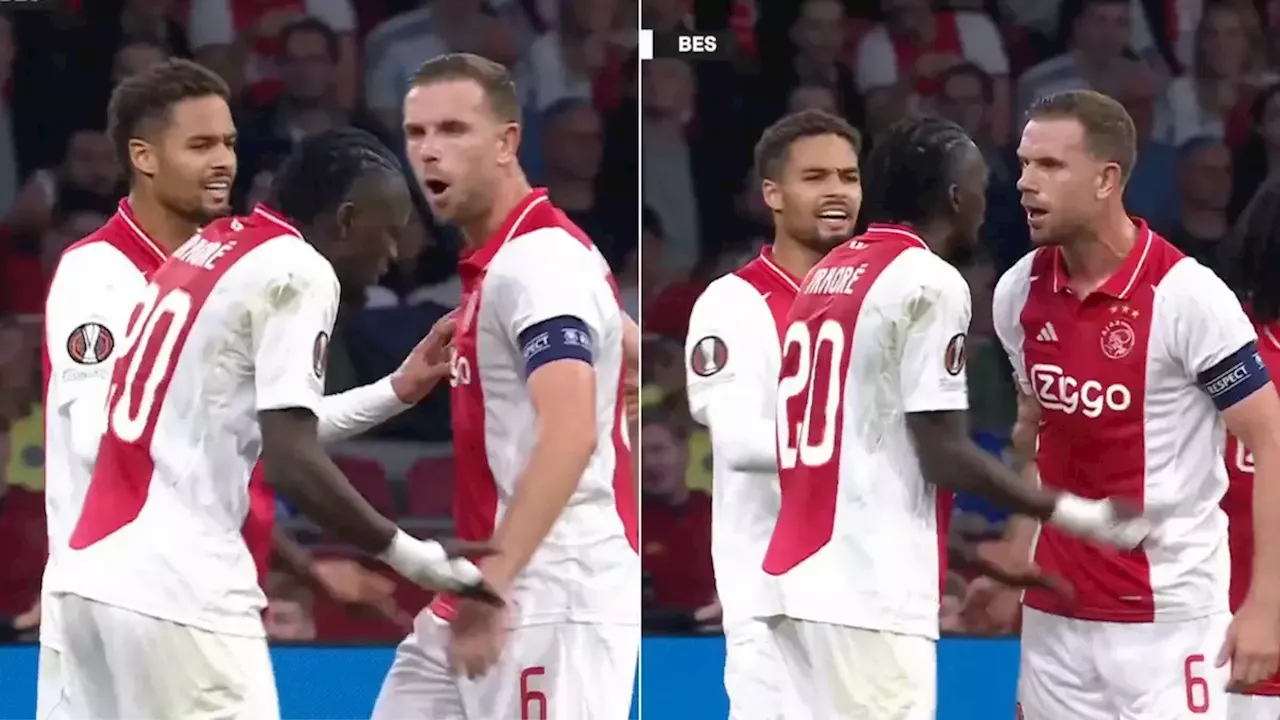 Jordan Henderson squares up to his team-mate during Europa League game, he completely lost it