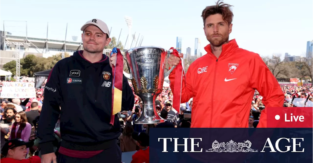 AFL grand final parade 2024 LIVE updates: Qantas engineers threaten action during AFL, NRL grand finals; Bumper crowd as Dons thump Dees