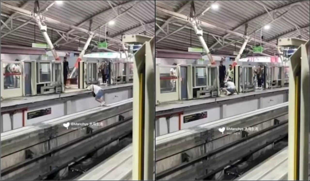 [Watch] Police Looks For Man Who Jumped Across Bukit Bintang Monorail Track