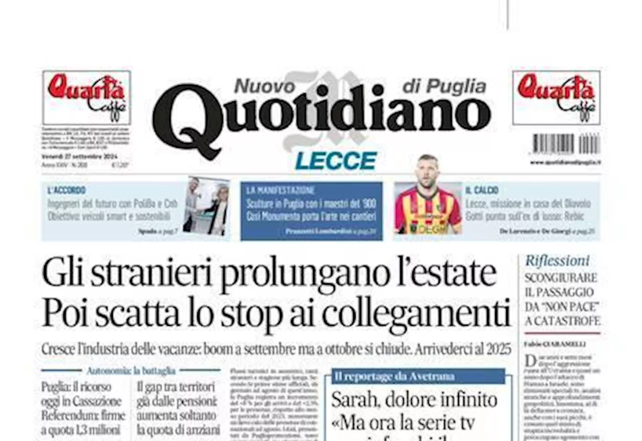 Nuovo Quotidiano di Puglia: 'Lecce, missione in casa del Diavolo: occhio a Rebic'