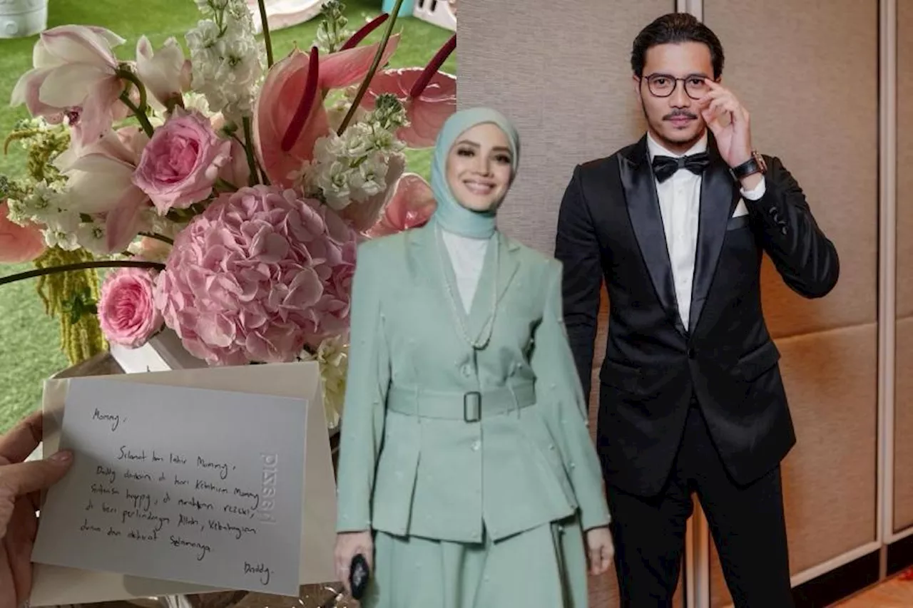 Bunga merah jambu hadiah Fattah Amin buat Fazura – “Terima kasih daddy Fatima”