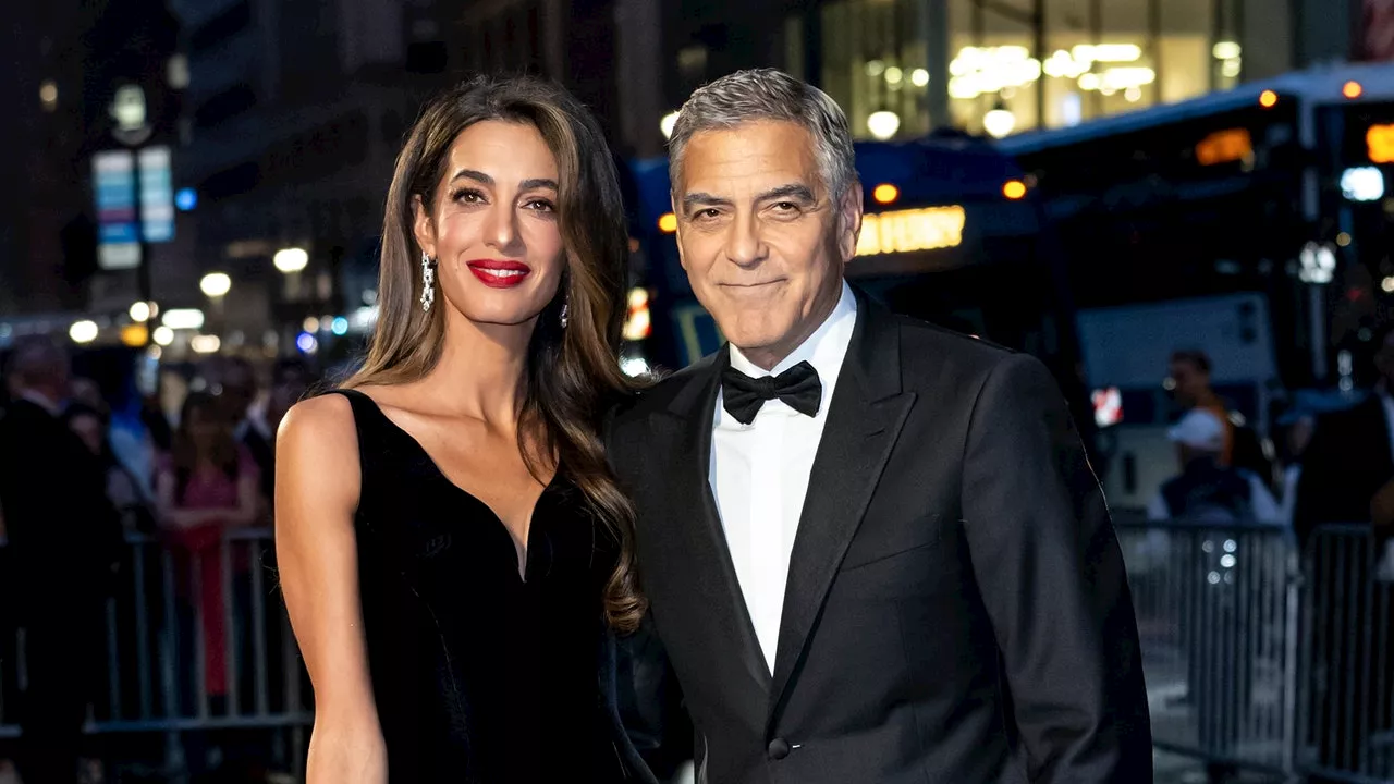 Amal Clooney: In ihrem Black-Tie-Look strahlt sie mit George um die Wette