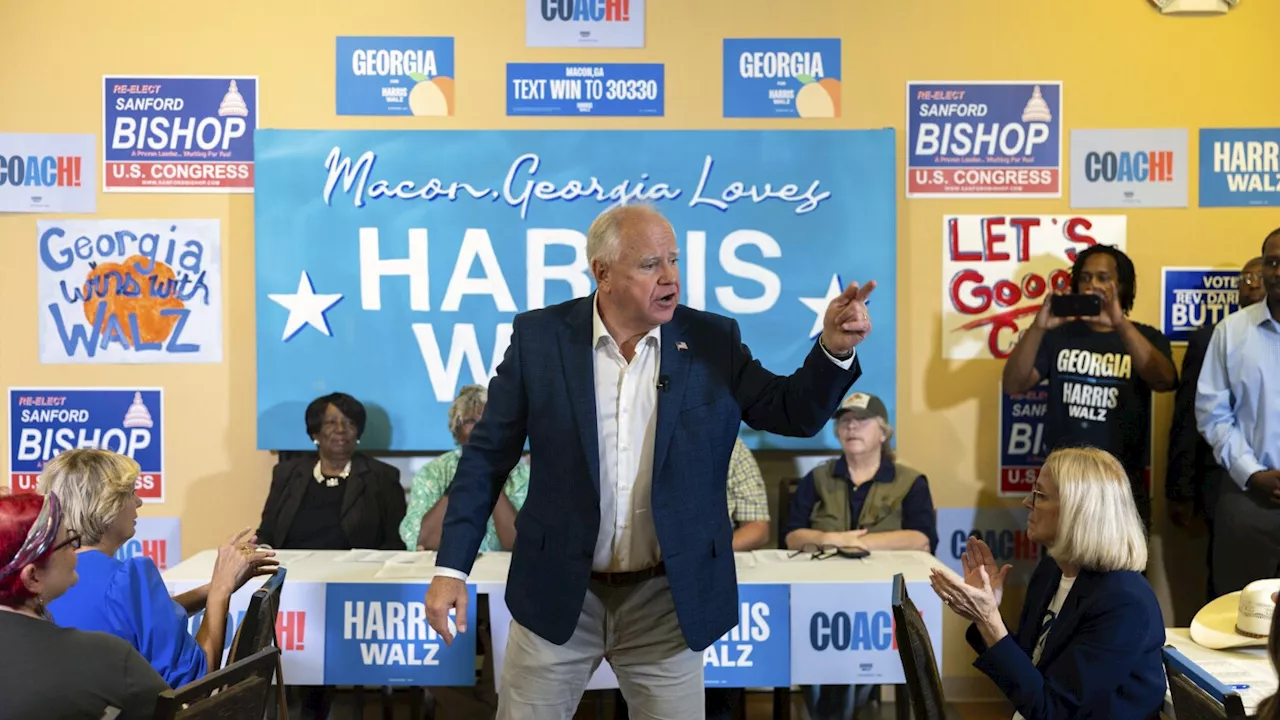 Democratic VP Candidate Tim Walz Campaigns Across Swing States