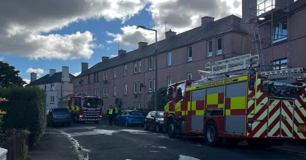 Scots street blocked by emergency services as fire breaks out