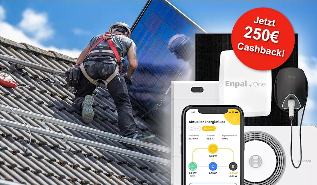 Jetzt 250 € Cashback auf Solaranlagen: Komplettpakete von Marktführer Enpal inklusive Profi-Installation mit