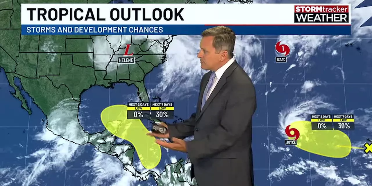 We continue enjoying drier air on back side of Helene; still watching the tropics