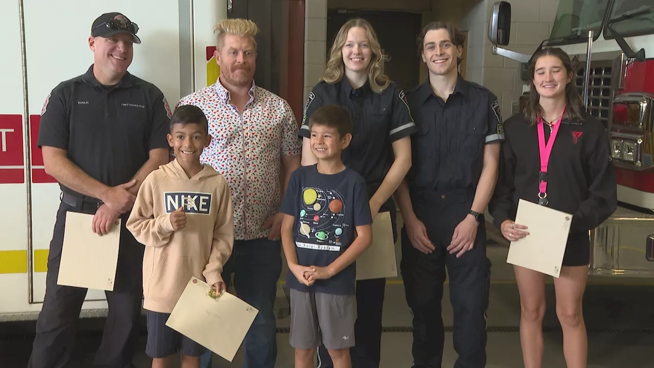 Lethbridge Fire and Emergency services hosts reunion with near-drowning survivor