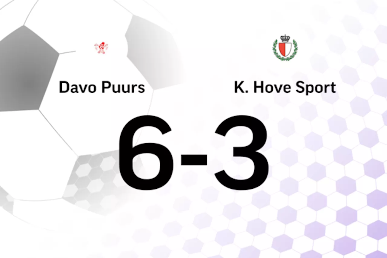 Davo Puurs B domineert Hove met een overwinning van 6-3