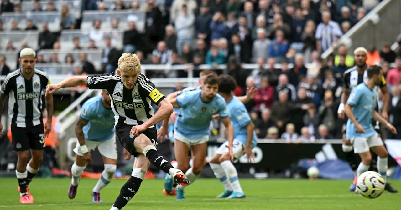 Anthony Gordon penalty earns Newcastle a point against champions Manchester City