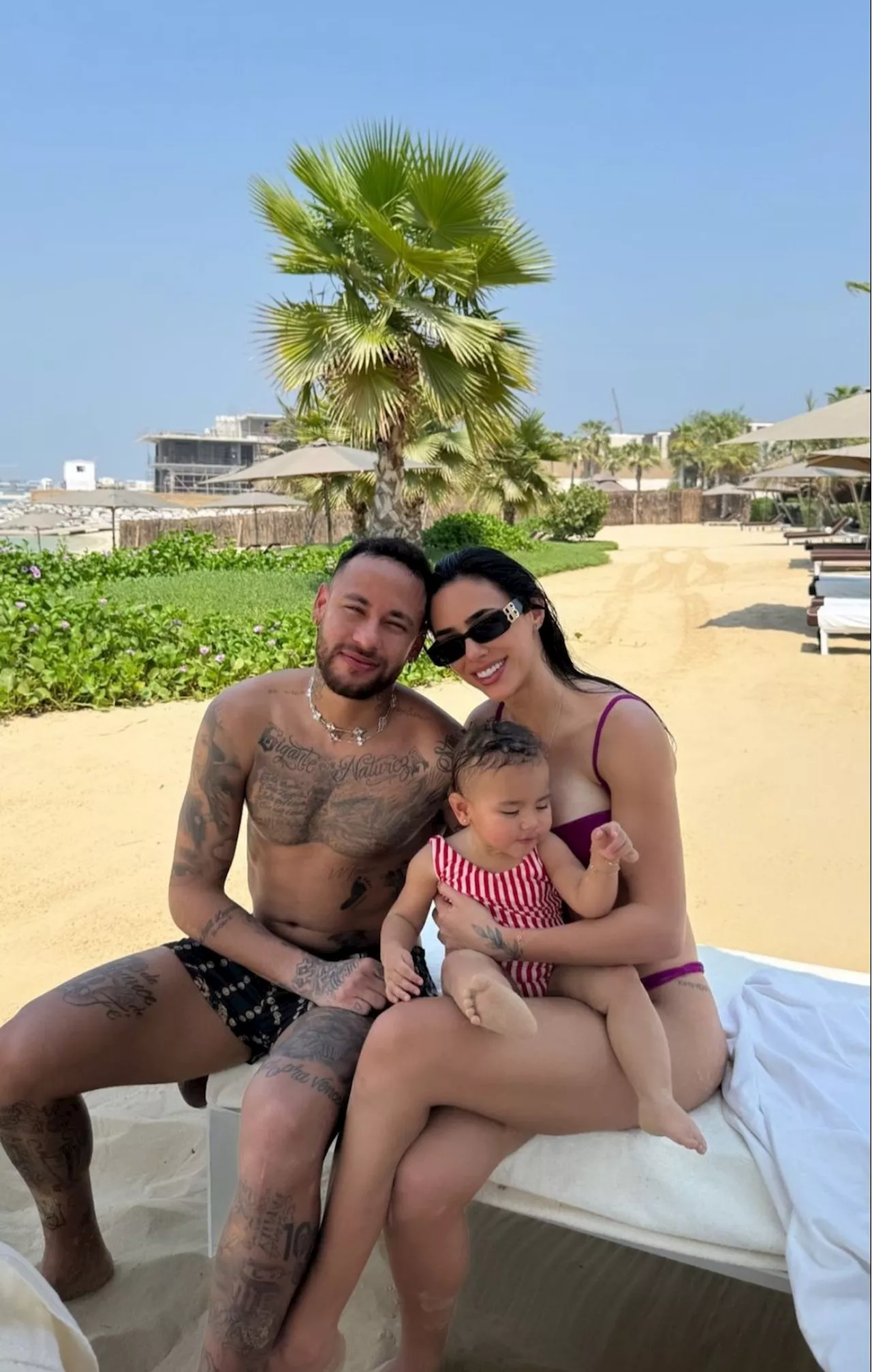 Neymar, Bruna Biancardi e Mavie aproveitam fim de semana em Dubai