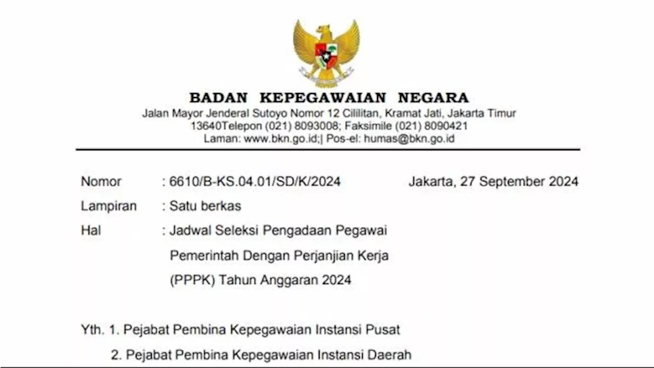 Resmi dari BKN: Pendaftaran PPPK 2024 Dibuka 1 Oktober, Tersedia 1.031.554 Formasi untuk Honorer