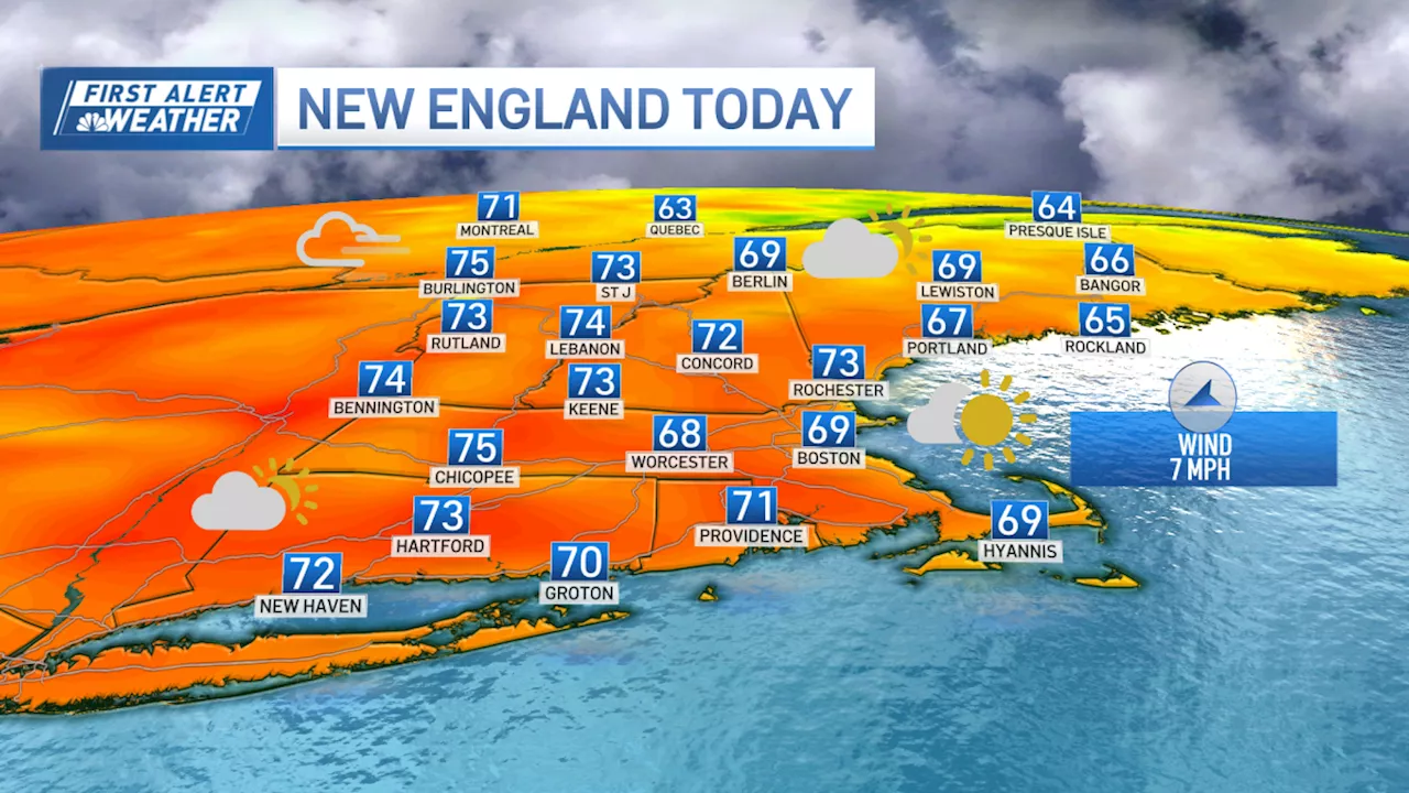 Partially cloudy Saturday with possible sprinkles in New England