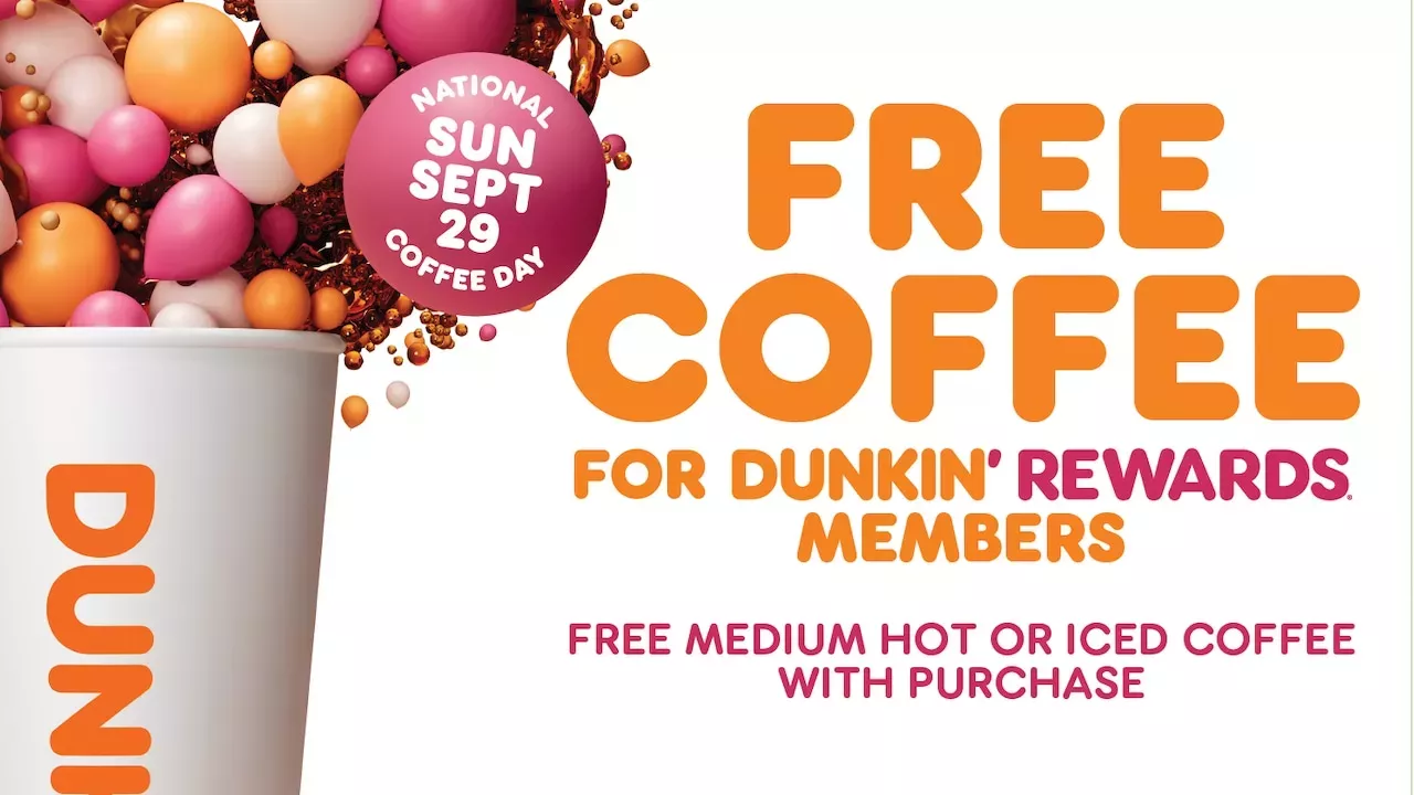 Dunkin' Rewards Members Get Free Coffee on National Coffee Day Food