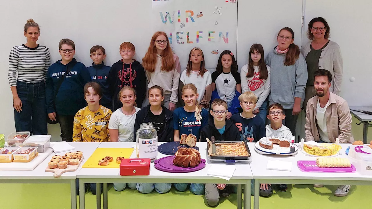 In der Mittelschule Retz wurde Kuchen für Hochwasser-Opfer verkauft