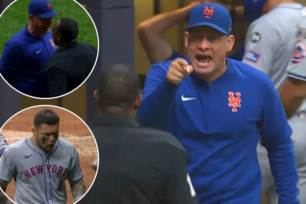 Fiery Carlos Mendoza gets ejected from critical Mets game after questionable Francisco Alvarez strikeout